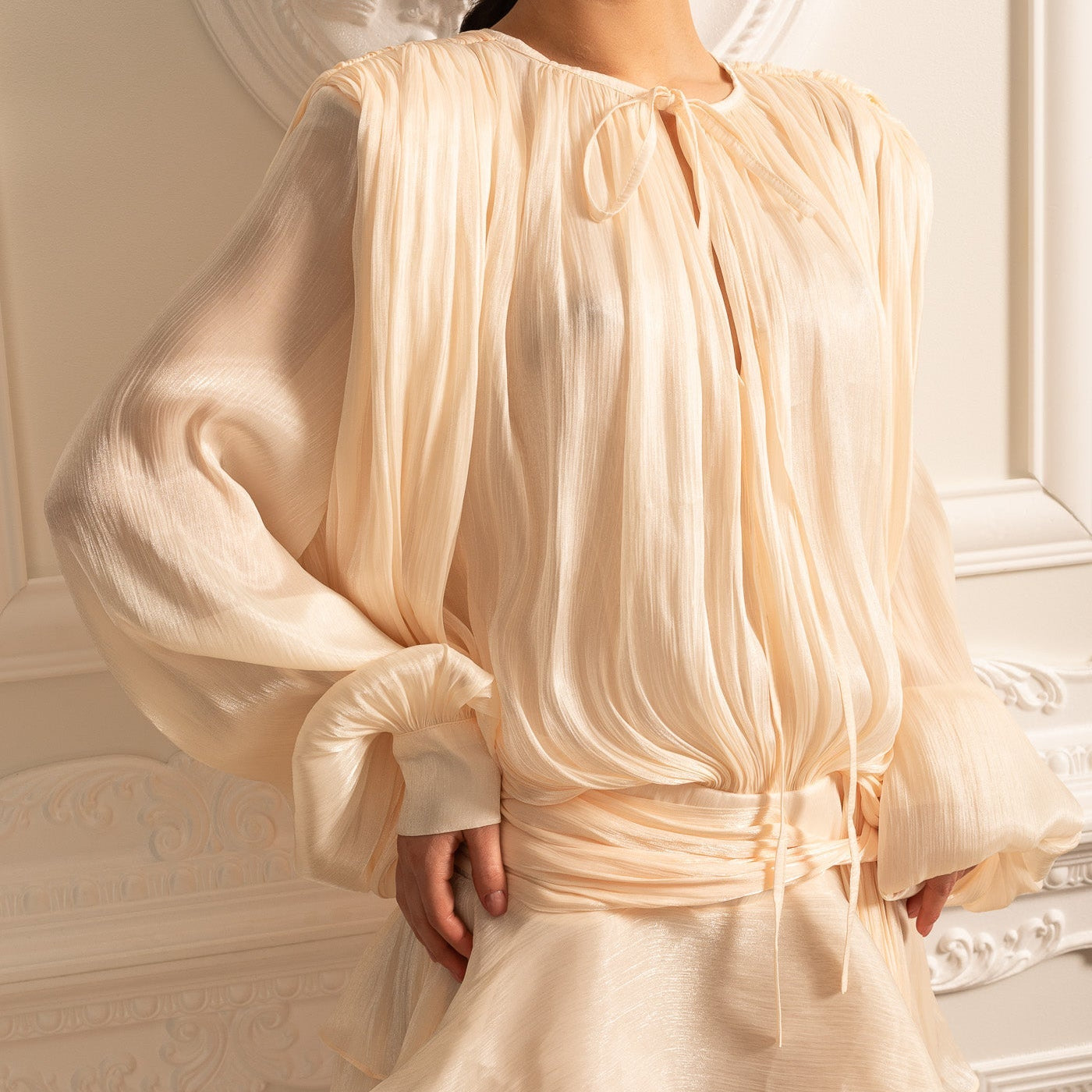 Celeste Draped Silk Mini Dress