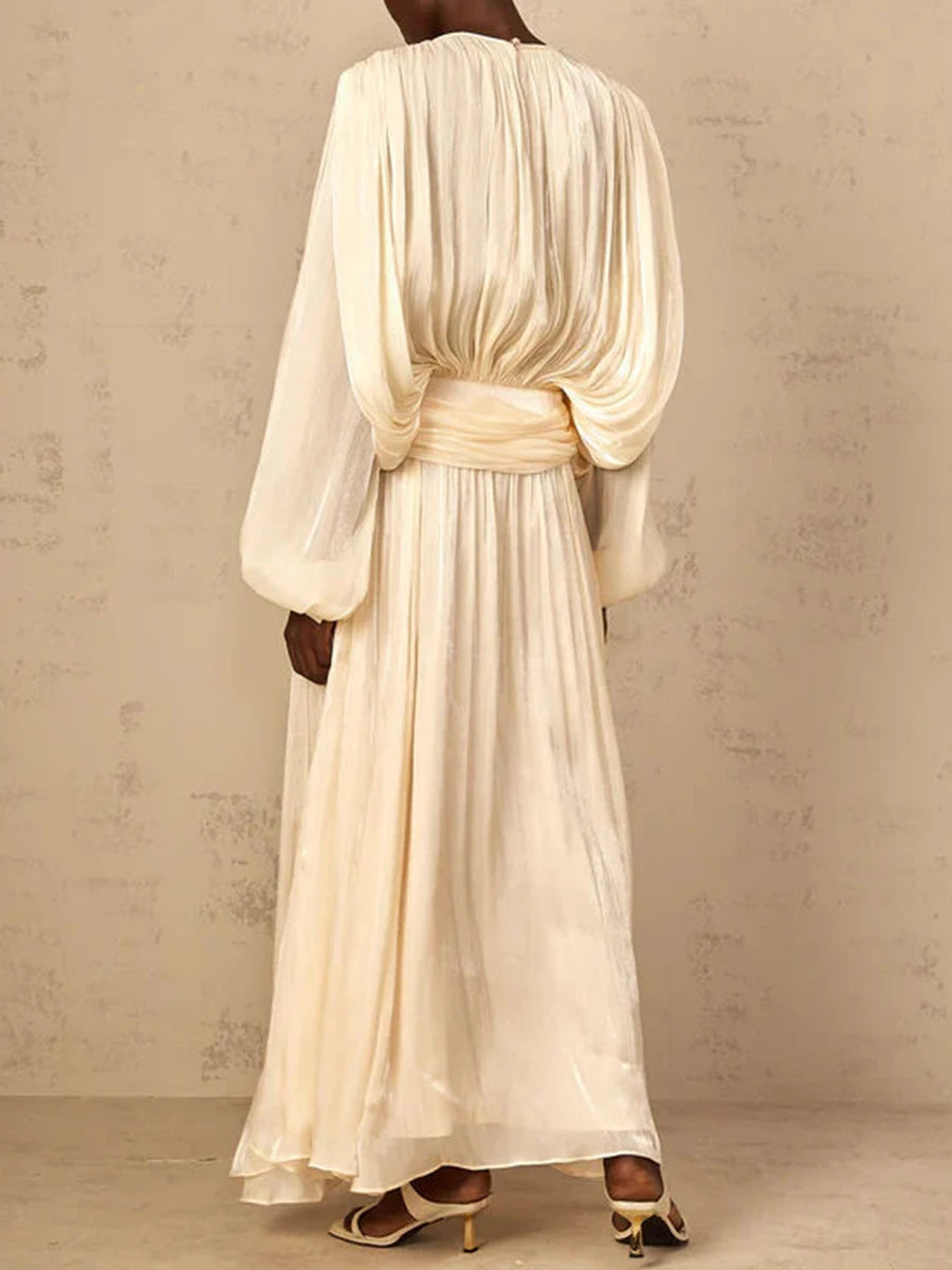 Aria Flowing Tie-Neck Maxi Dress