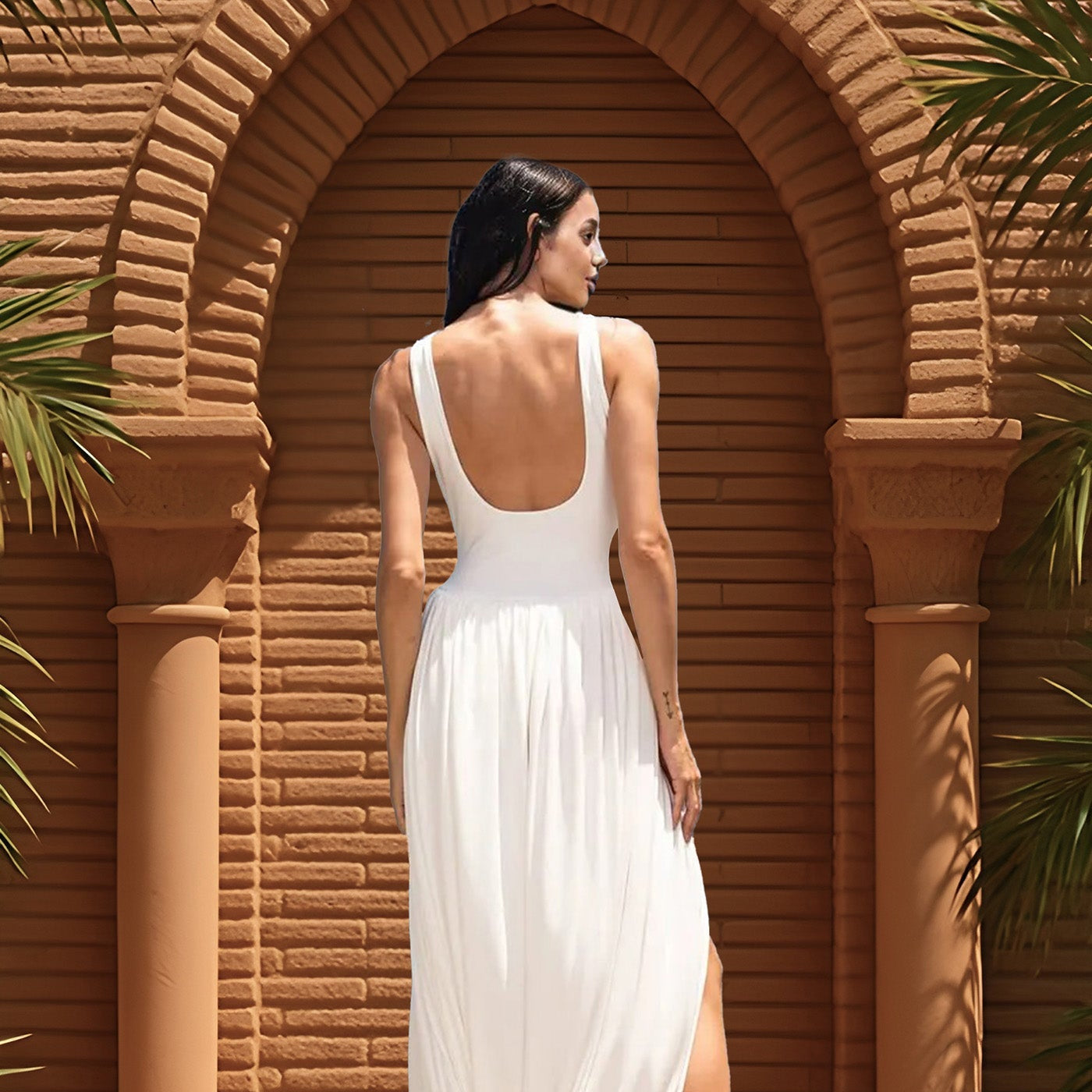 Athena Draped Cutout Maxi Dress