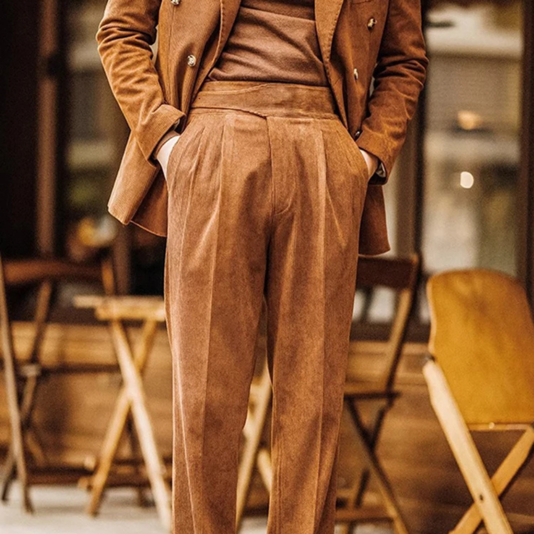 Corduroy Pleated Trousers