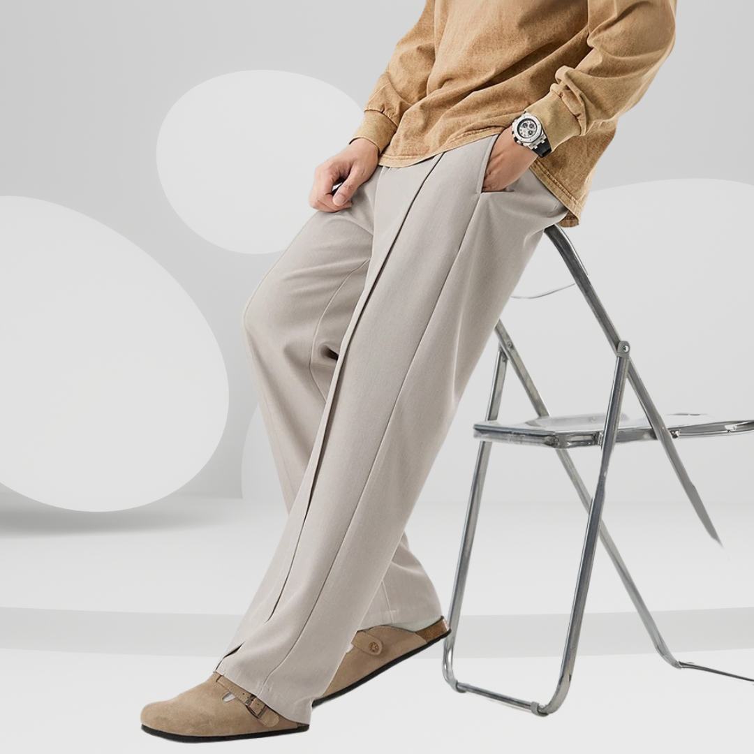 Pleated Straight Leg Trousers