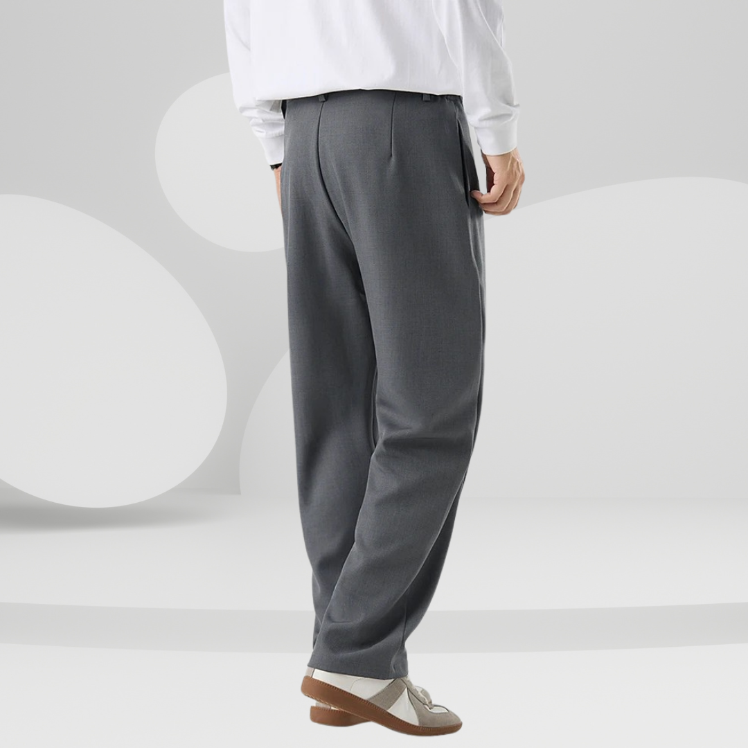 Pleated Straight Leg Trousers