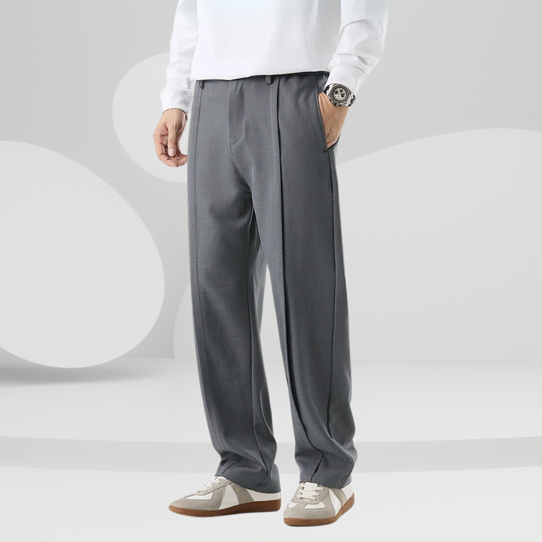 Pleated Straight Leg Trousers