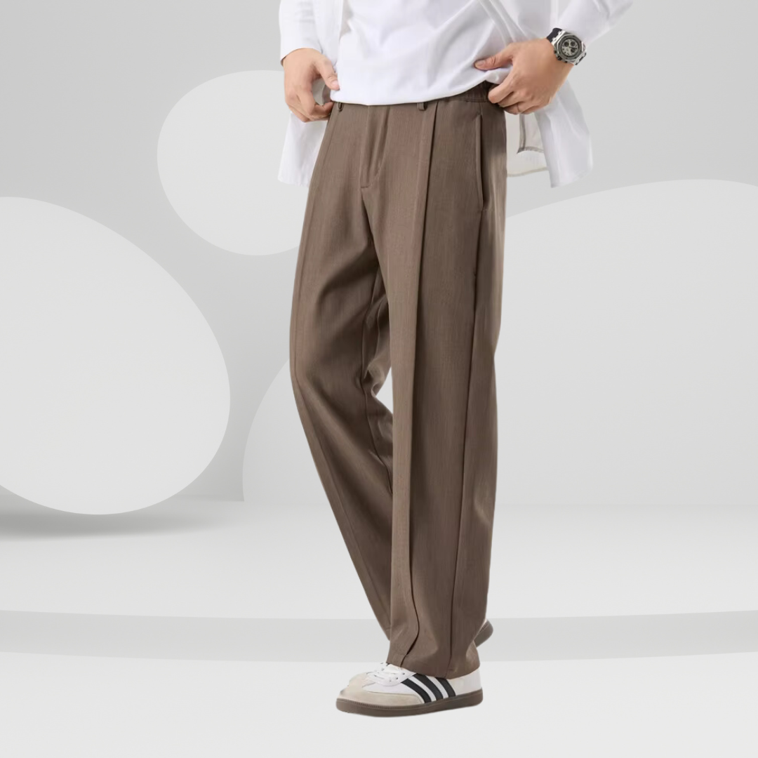 Pleated Straight Leg Trousers