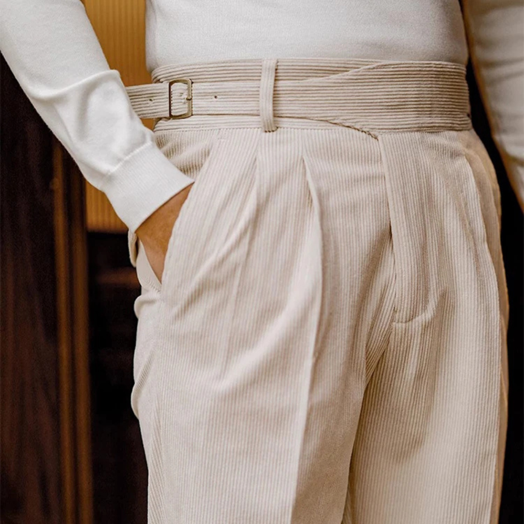 Corduroy Pleated Trousers