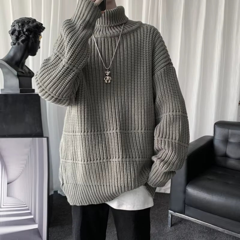 Chunky Turtleneck Knit Sweater