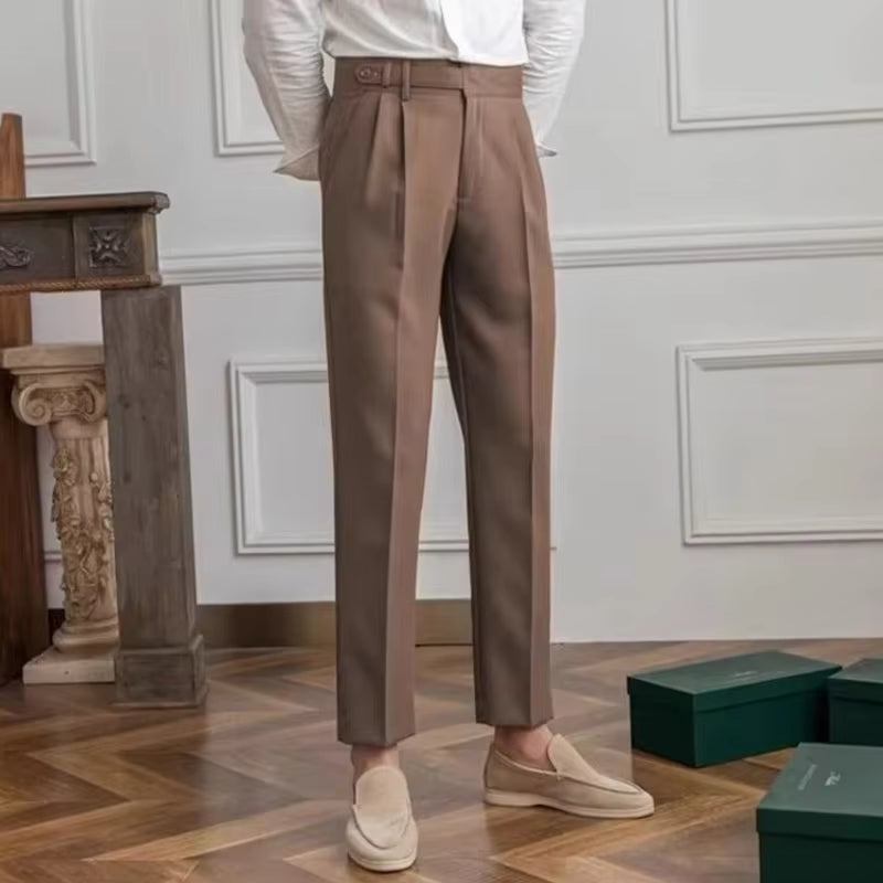 High-Waisted Slim Suit Pants 