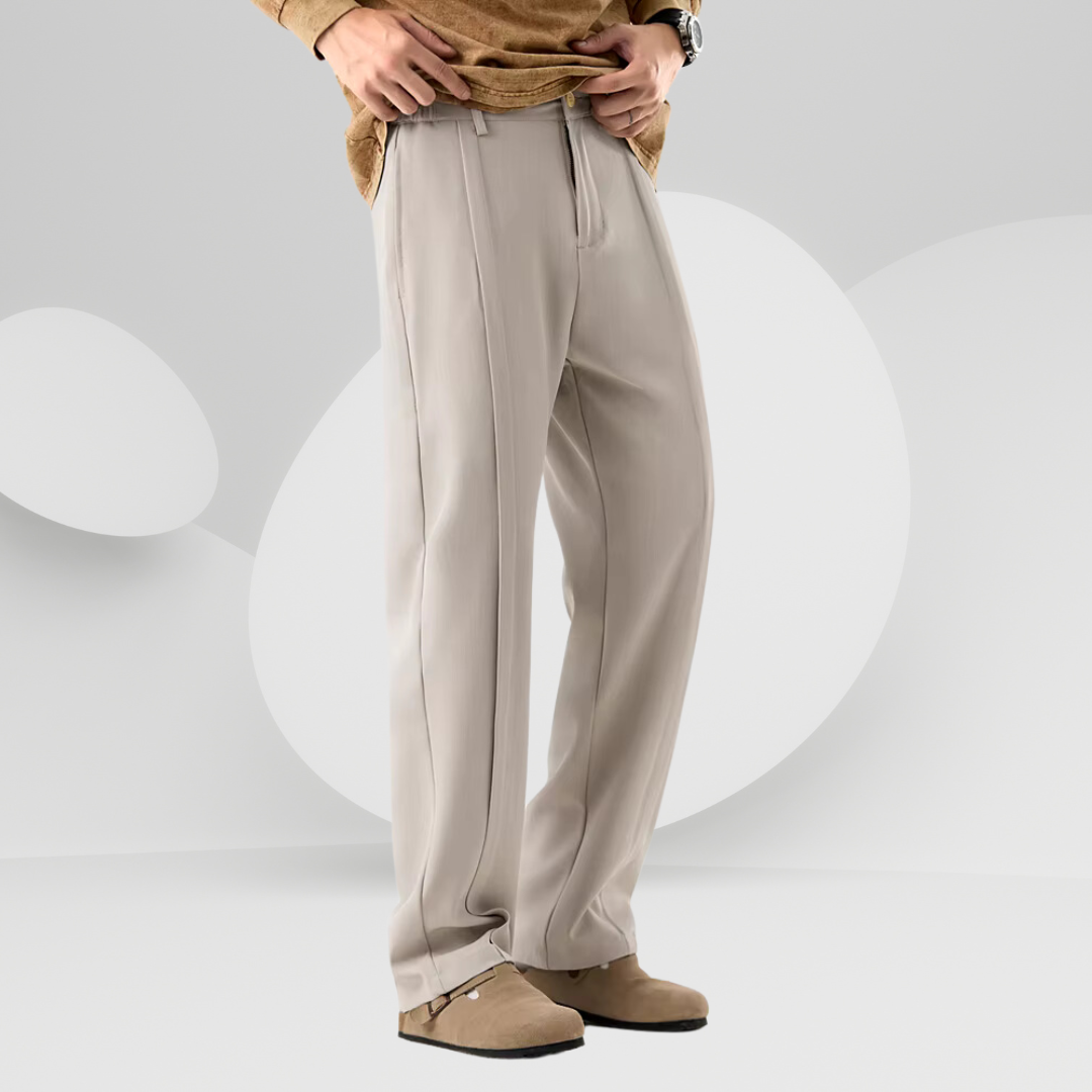 Pleated Straight Leg Trousers