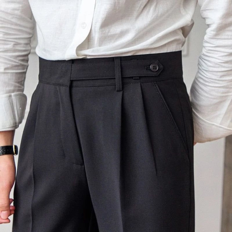 High-Waisted Slim Suit Pants 