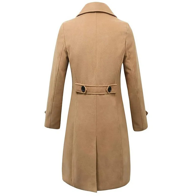 Double Breasted Woolen Trench Coat