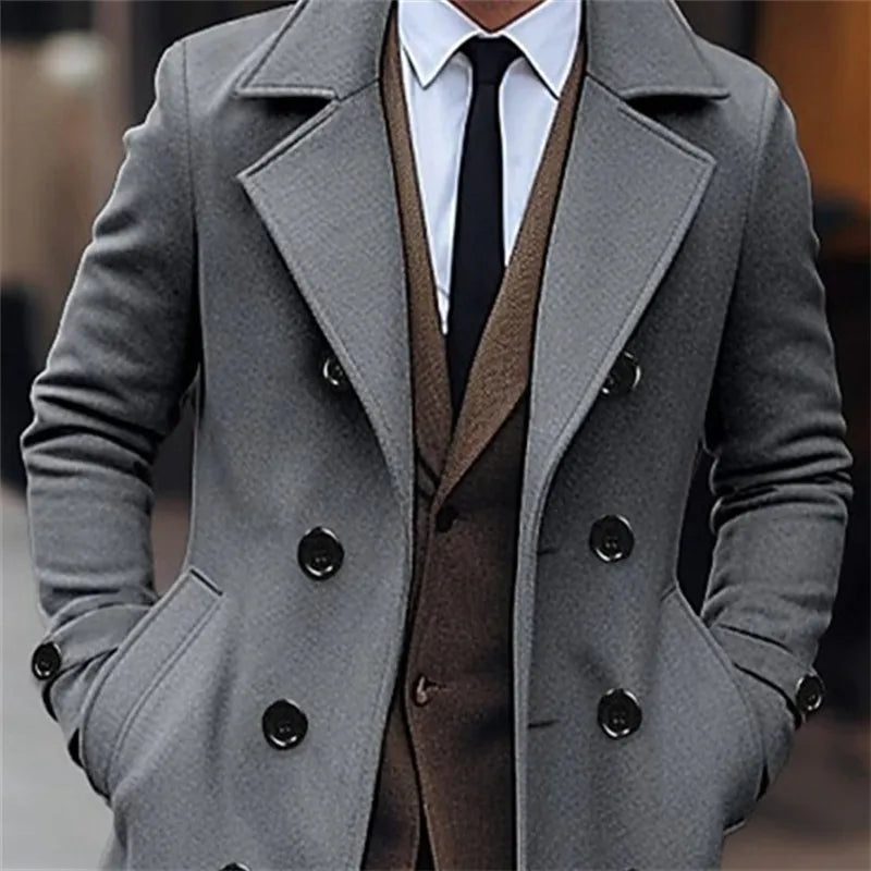 Double Breasted Woolen Trench Coat