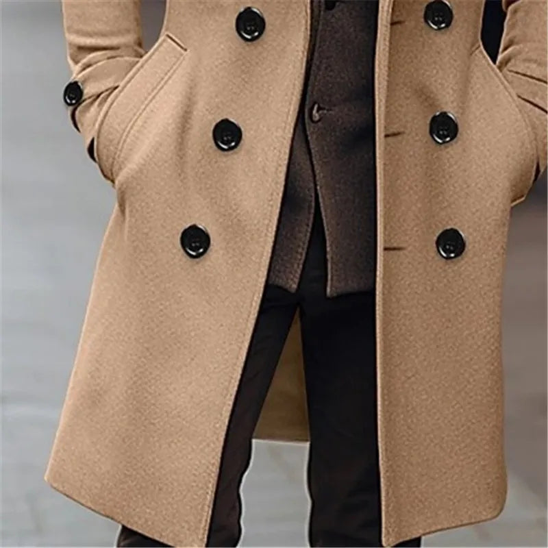 Double Breasted Woolen Trench Coat