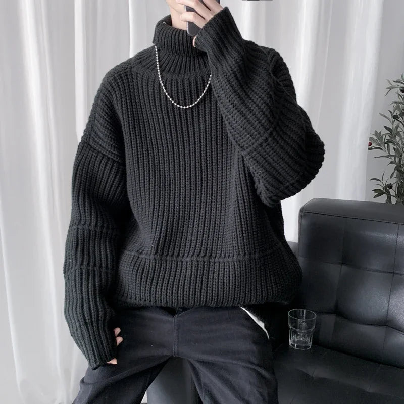 Chunky Turtleneck Knit Sweater