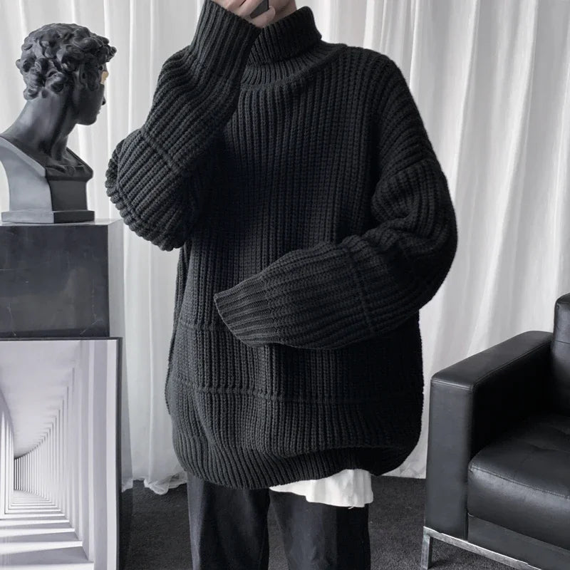 Chunky Turtleneck Knit Sweater