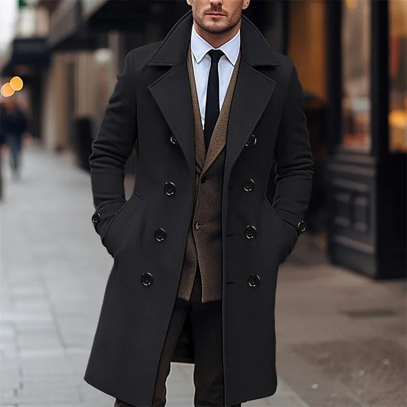 Double Breasted Woolen Trench Coat