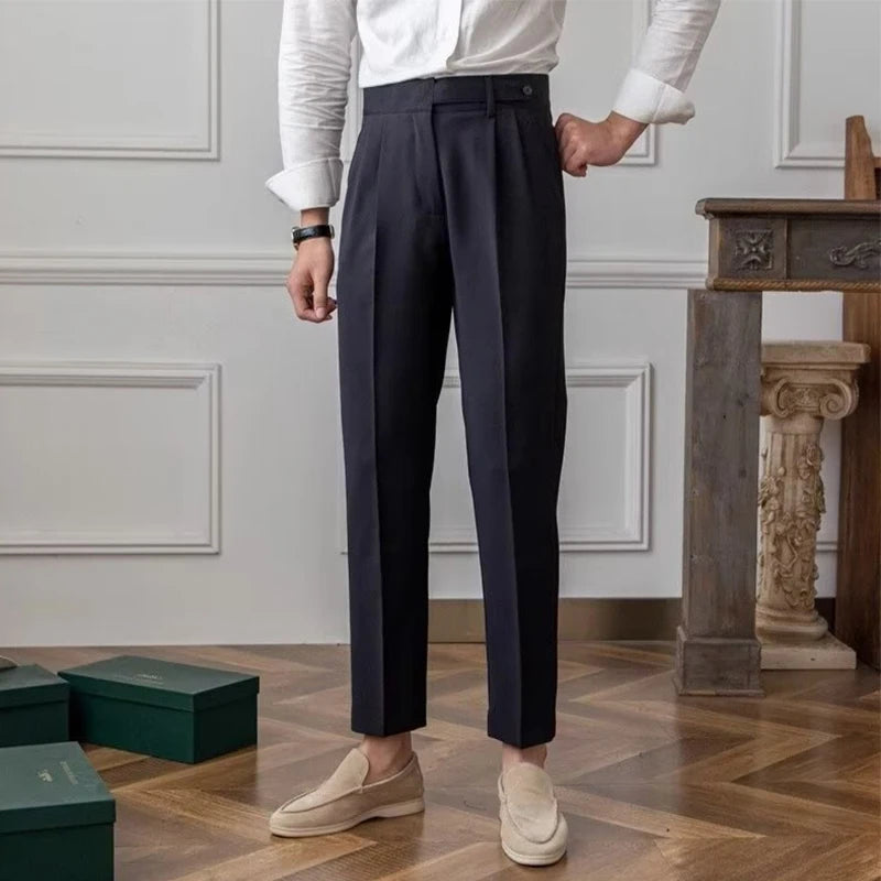 High-Waisted Slim Suit Pants 