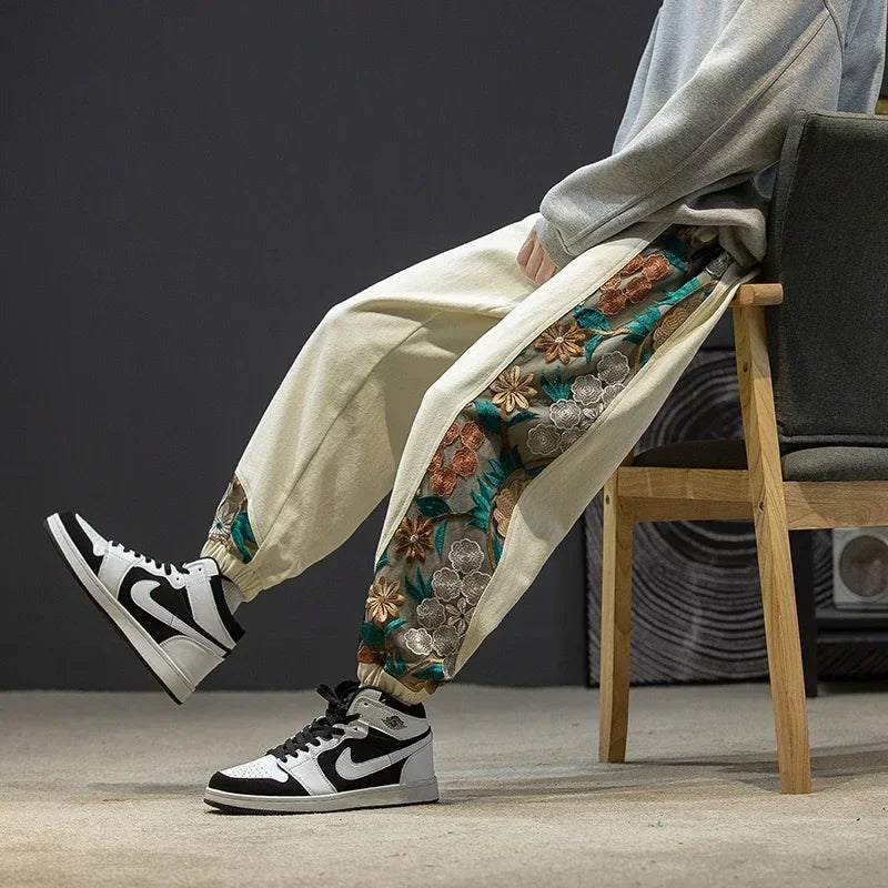 Embroidered Statement Joggers