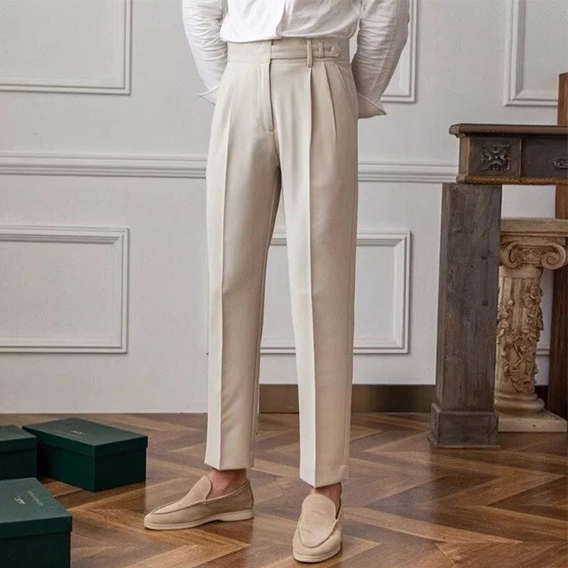 High-Waisted Slim Suit Pants 