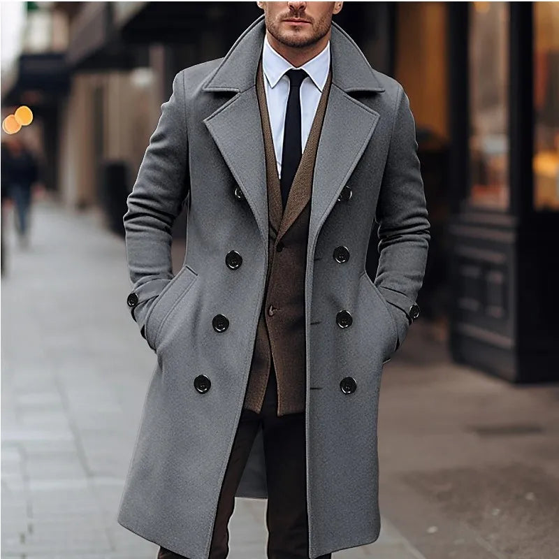 Double Breasted Woolen Trench Coat