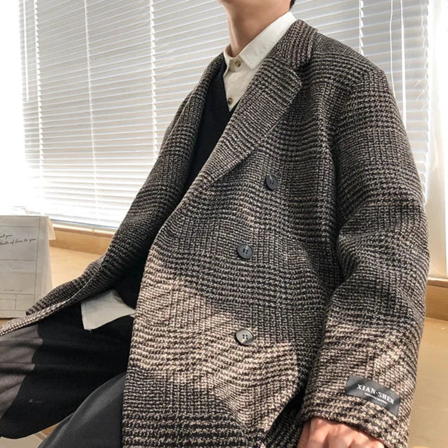  Houndstooth Wool Coat 