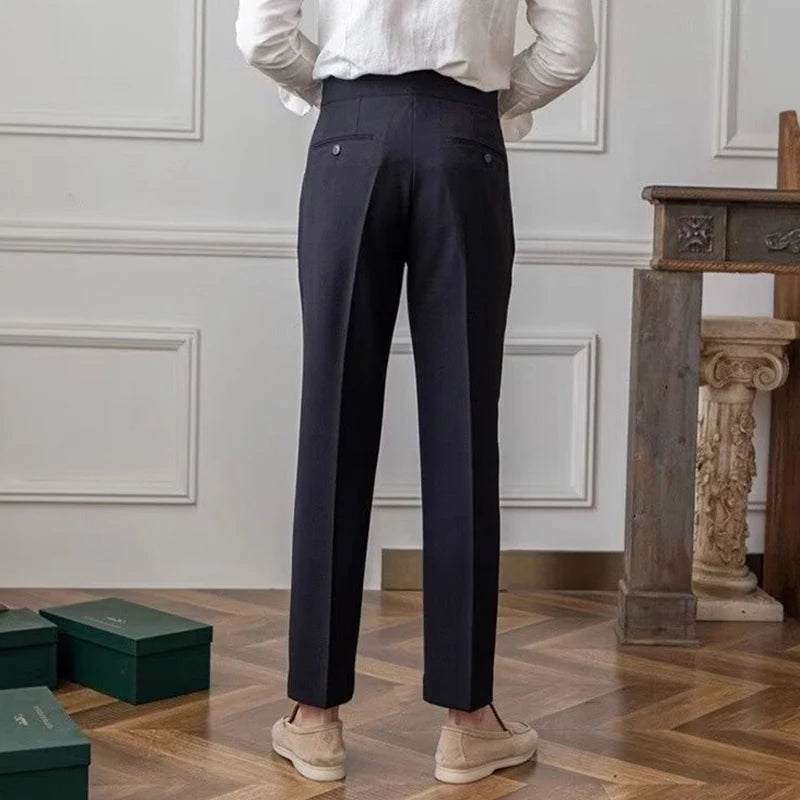 High-Waisted Slim Suit Pants 