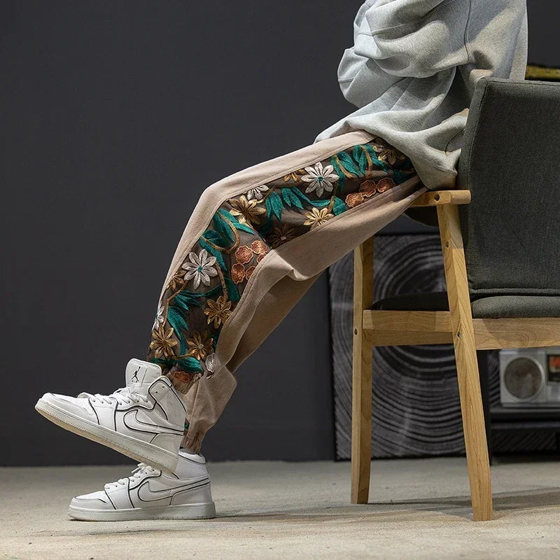 Embroidered Statement Joggers