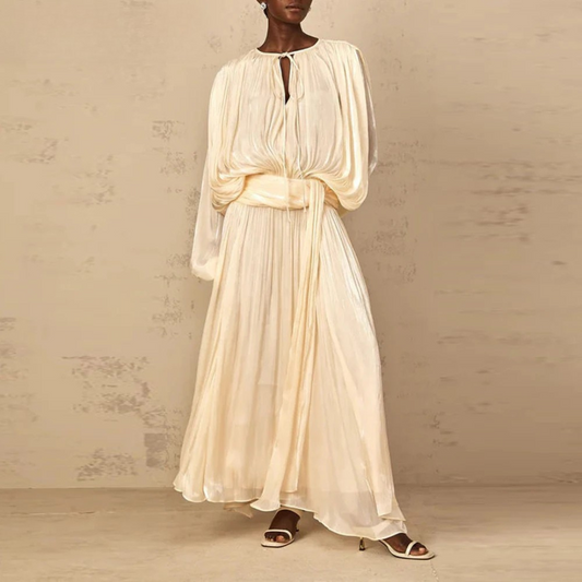 Aria Flowing Tie-Neck Maxi Dress