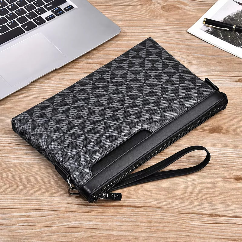 Men Wallet Clutch Bag Leather Coin Purse Large Capacity Envelope Long Wallet Business Men Handbag for Phone Card Holder Key Bag